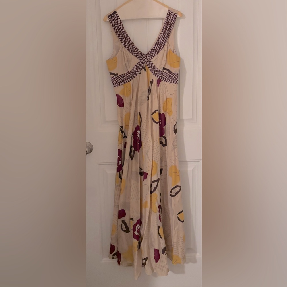 Moulinette Soeurs Anthropologie Botanical Floral Crossway Empire Maxi Dress